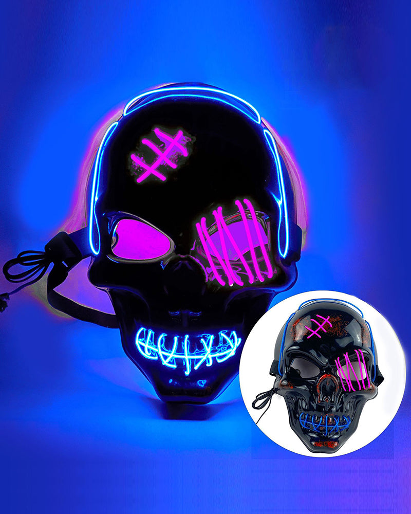 Cyberpunk LED Skull Ghost Face Mask