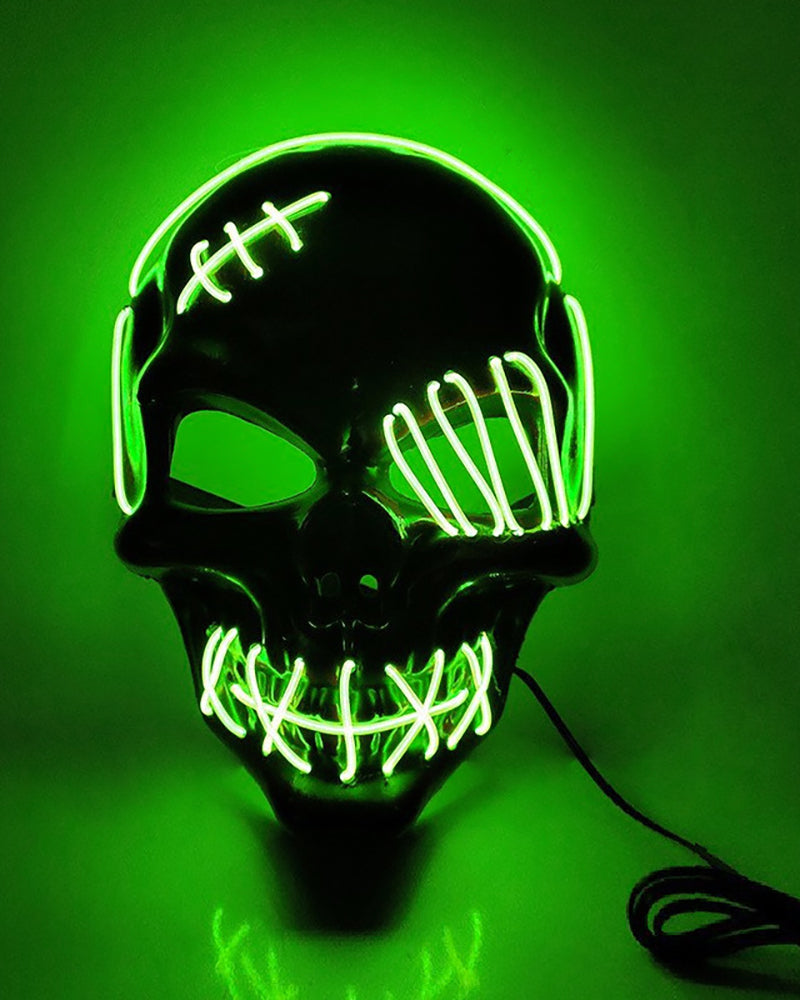 Cyberpunk LED Skull Ghost Face Mask