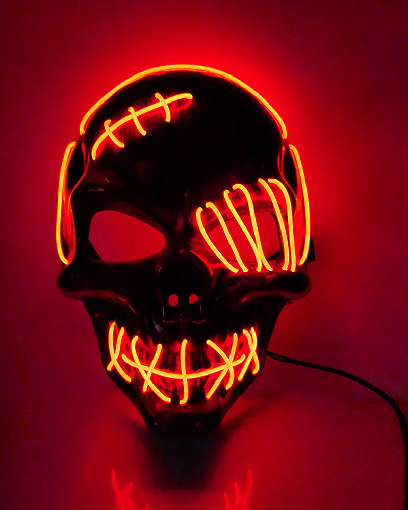 Cyberpunk LED Skull Ghost Face Mask