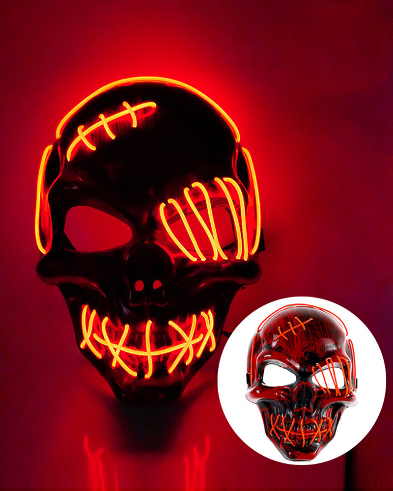 Cyberpunk LED Skull Ghost Face Mask