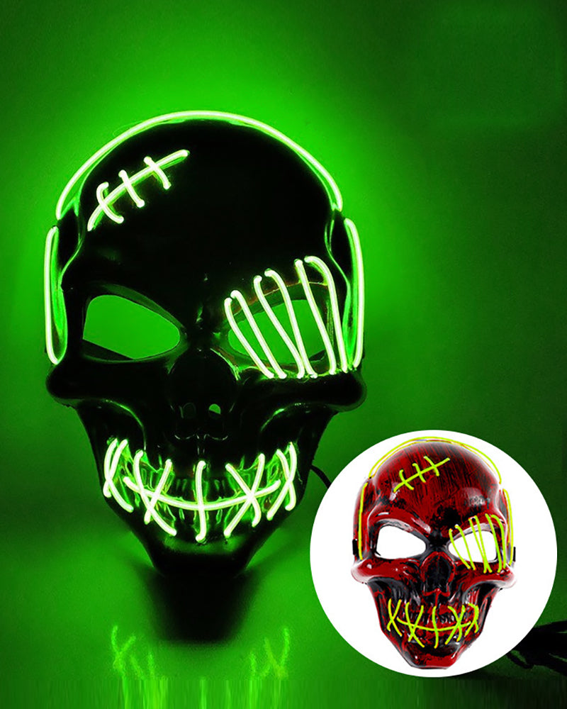 Cyberpunk LED Skull Ghost Face Mask