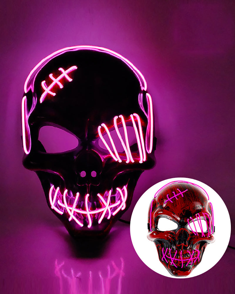 Cyberpunk LED Skull Ghost Face Mask