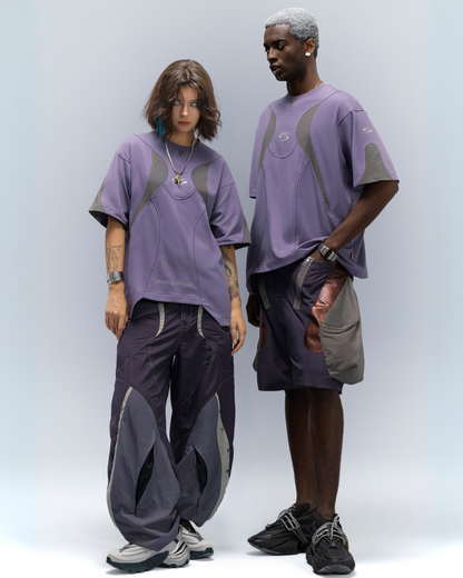 XIPHEVIL Cyberpunk Street-Style Star Arc Cocoon Pocket Shorts - Men