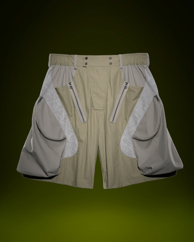 XIPHEVIL Cyberpunk Street-Style Star Arc Cocoon Pocket Shorts - Men