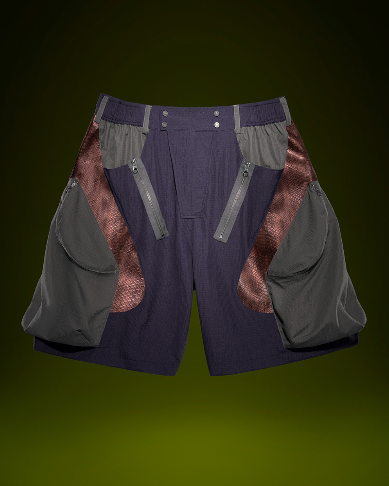 XIPHEVIL Cyberpunk Street-Style Star Arc Cocoon Pocket Shorts - Men