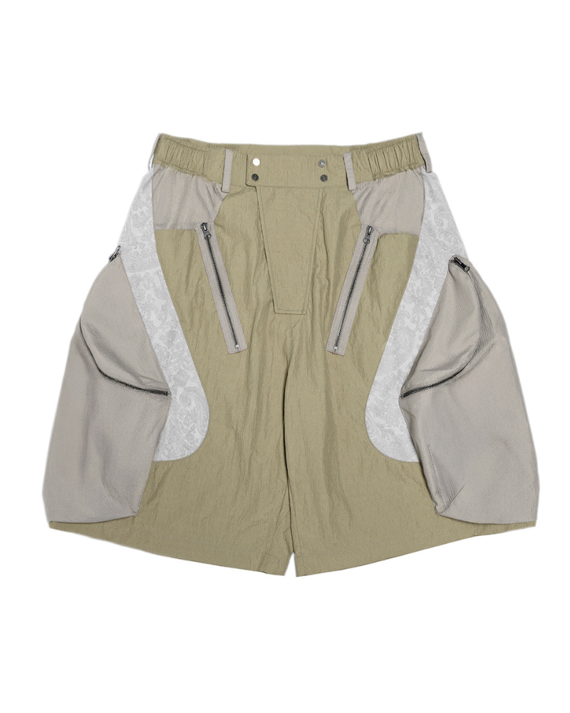 XIPHEVIL Cyberpunk Street-Style Star Arc Cocoon Pocket Shorts - Men