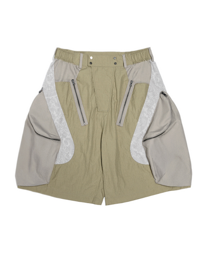 XIPHEVIL Cyberpunk Street-Style Star Arc Cocoon Pocket Shorts - Men