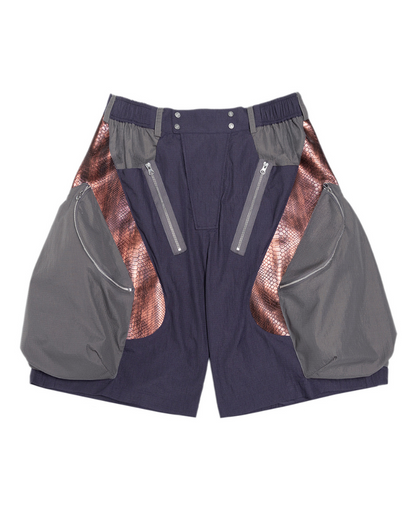 XIPHEVIL Cyberpunk Street-Style Star Arc Cocoon Pocket Shorts - Men