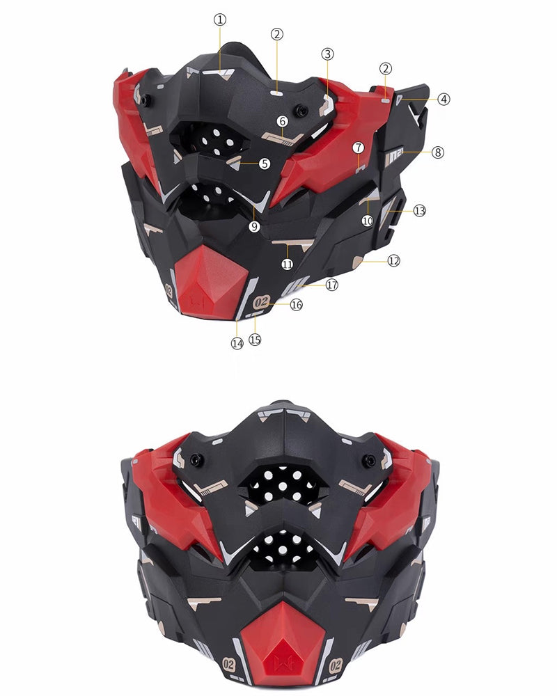 Cyberpunk Breathable Silicone Mechanic Cosplay Half Face Mask