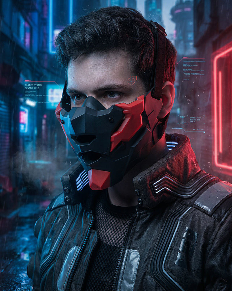 Cyberpunk Breathable Silicone Mechanic Cosplay Half Face Mask