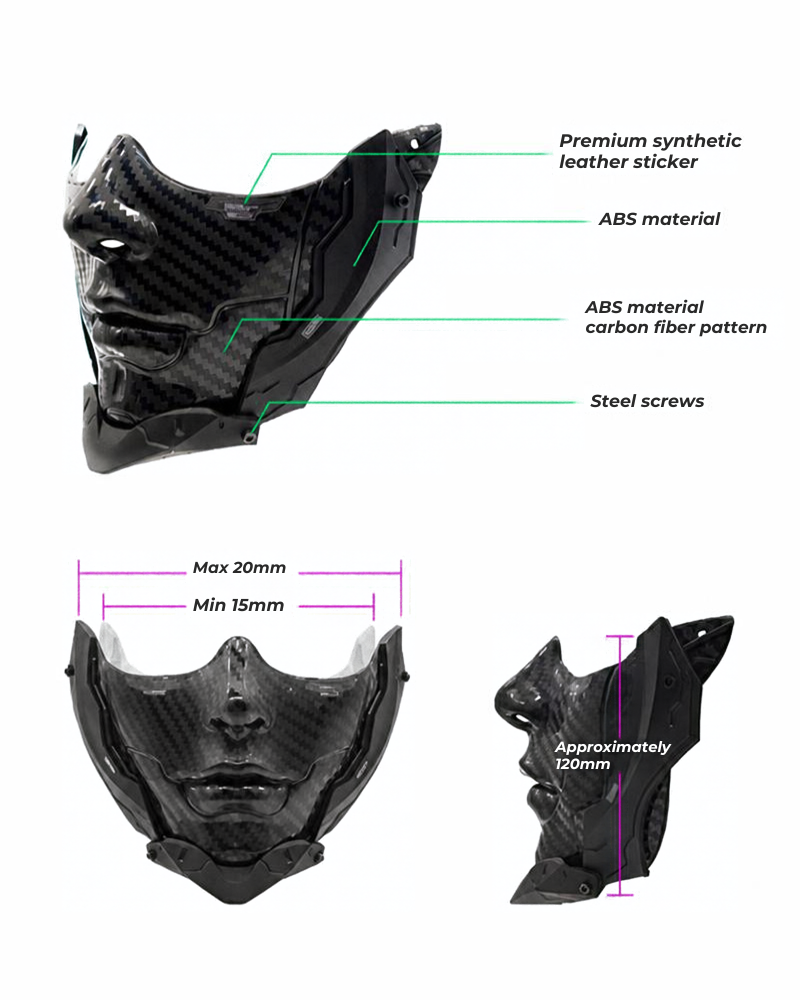 Cyberpunk Carbon Fiber Tactical Half Mask