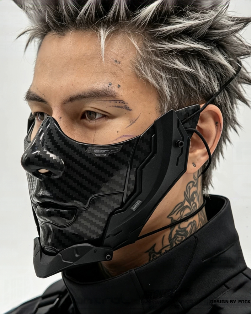 Cyberpunk Carbon Fiber Tactical Half Mask