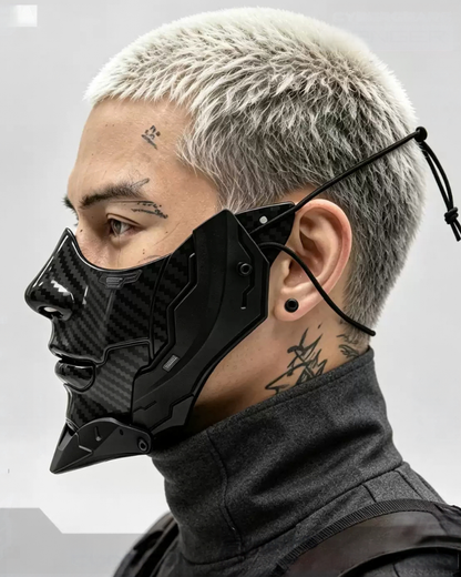 Cyberpunk Carbon Fiber Tactical Half Mask