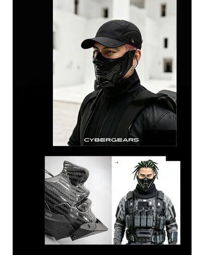 Cyberpunk Carbon Fiber Tactical Half Mask