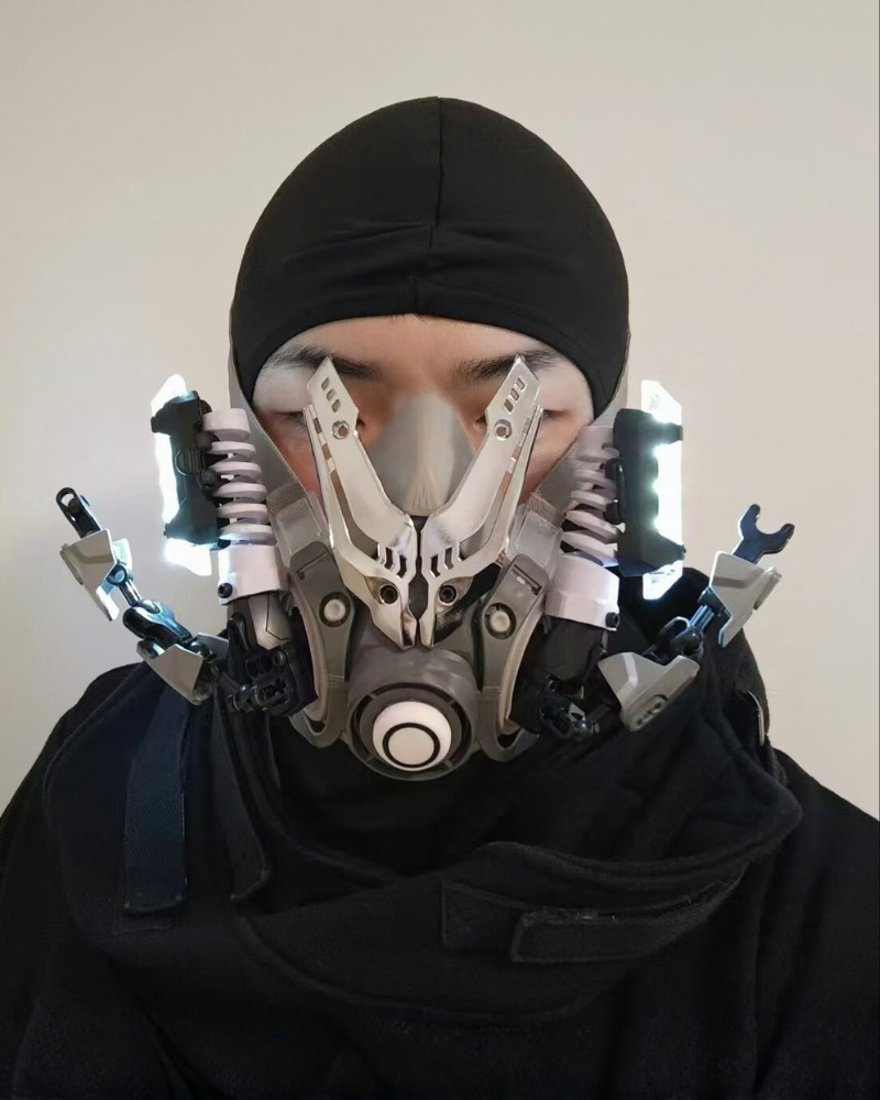 Cyberpunk Cosplay Glowing Mechanical Mask