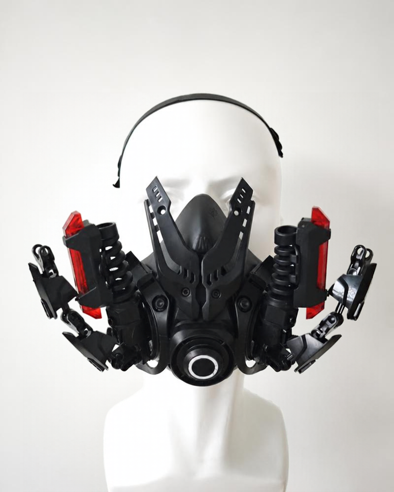 Cyberpunk Cosplay Glowing Mechanical Mask