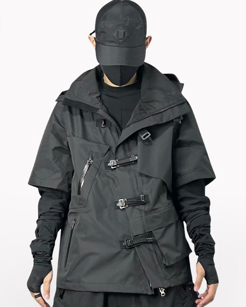 Cyberpunk Functional Waterproof Detachable Sleeves Jacket – Techwear ...