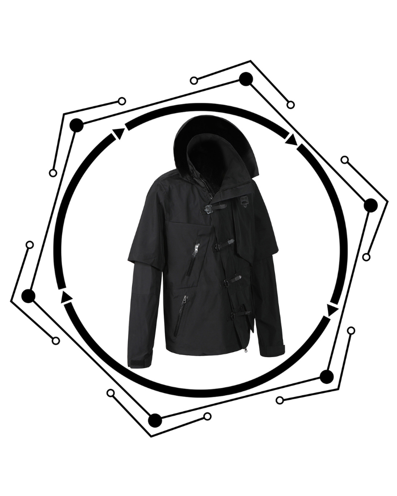 Cyberpunk Functional Waterproof Detachable Sleeves Jacket