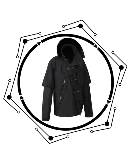 Cyberpunk Functional Waterproof Detachable Sleeves Jacket