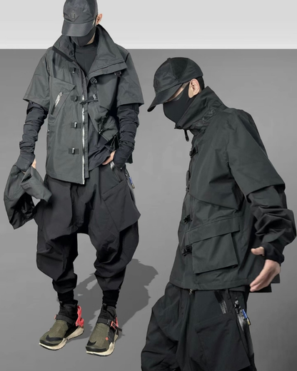 Cyberpunk Functional Waterproof Detachable Sleeves Jacket
