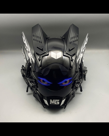 Cyberpunk Light-Up Dreadlocks Mecha LED Helmet Mask