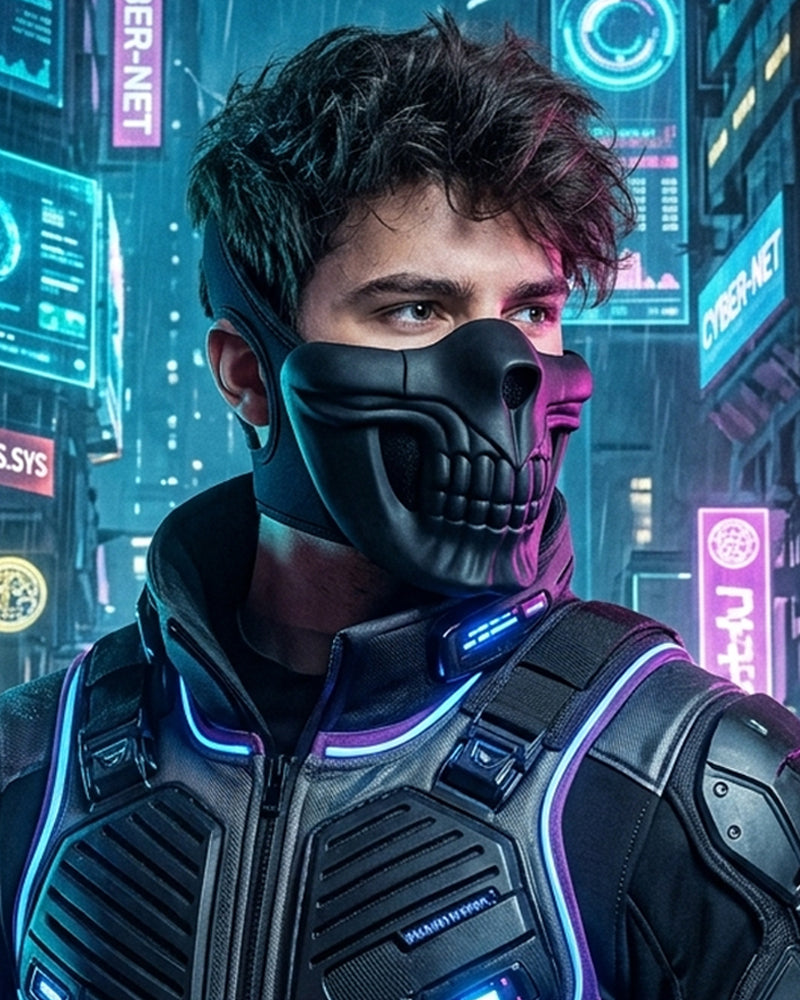 Cyberpunk Skull Futuristic Cosplay Face Mask