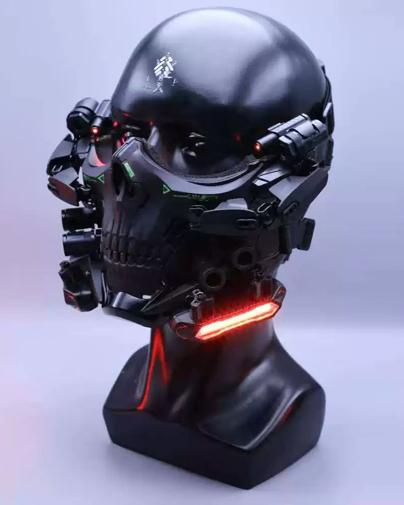 Cyberpunk Tactical Sci-Fi Cosplay Luminous Skull Mask