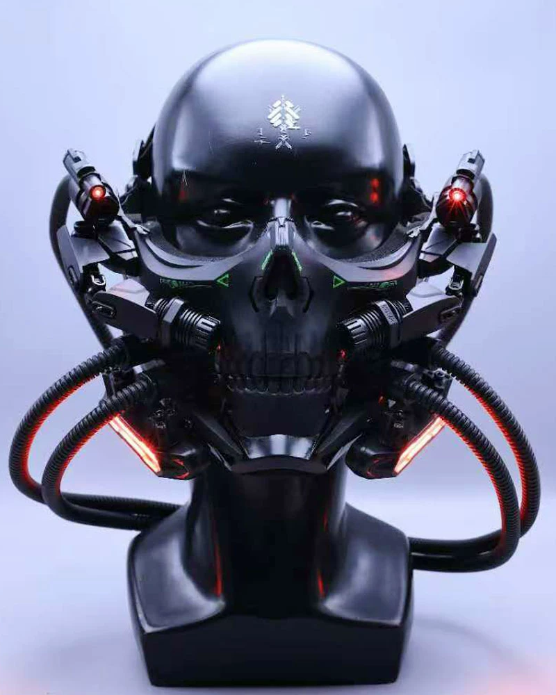 Cyberpunk Tactical Sci-Fi Cosplay Luminous Skull Mask
