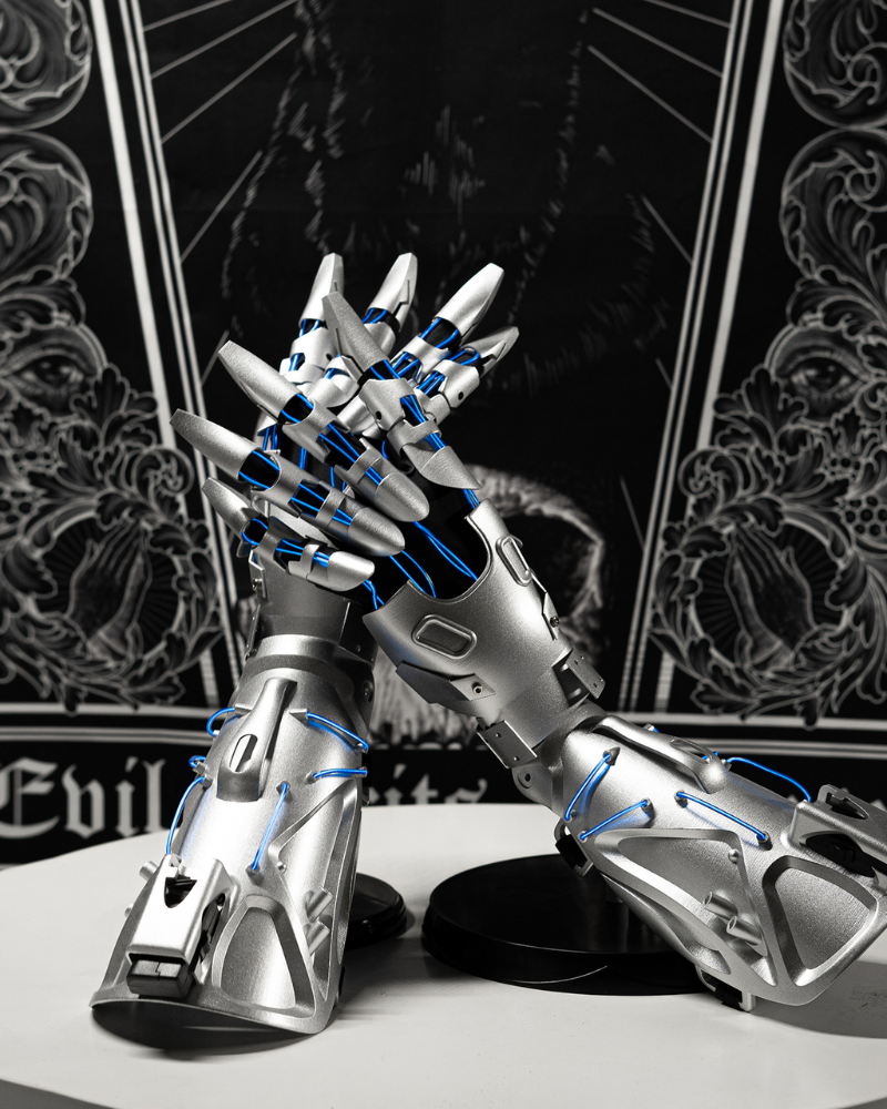 Cyberpunk Glowing Mechanical Hand Gloves
