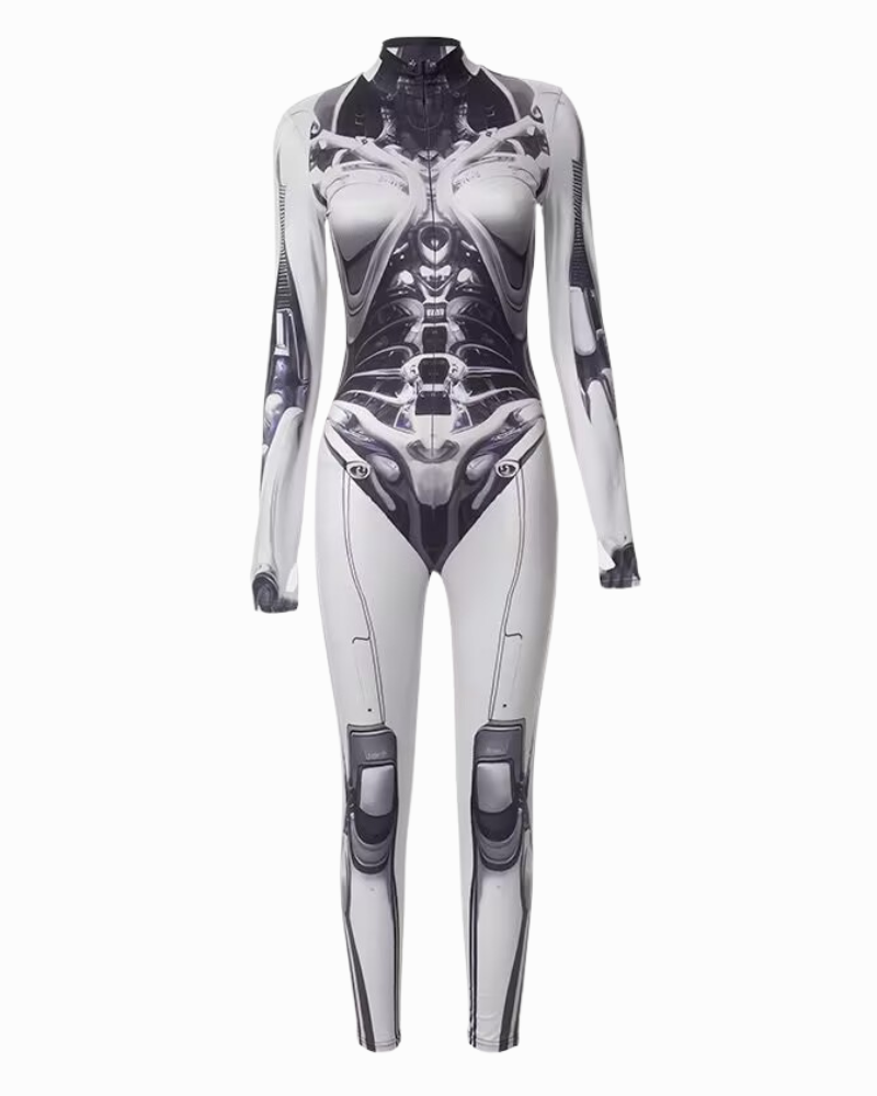 Cyberpunk Cosplay Future Warrior Women Techwear Bodysuit
