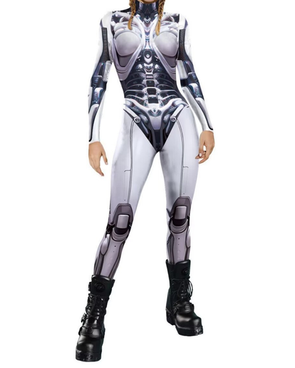 Cyberpunk Cosplay Future Warrior Women Techwear Bodysuit