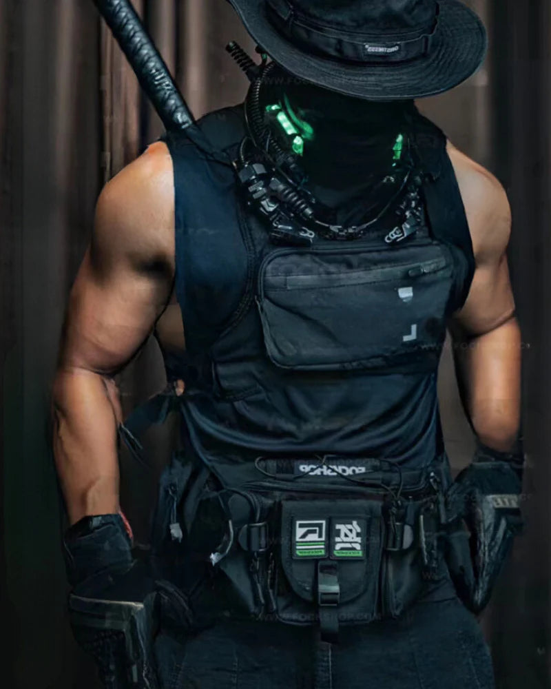 Cyberpunk Futuristic Sling Chest Bag