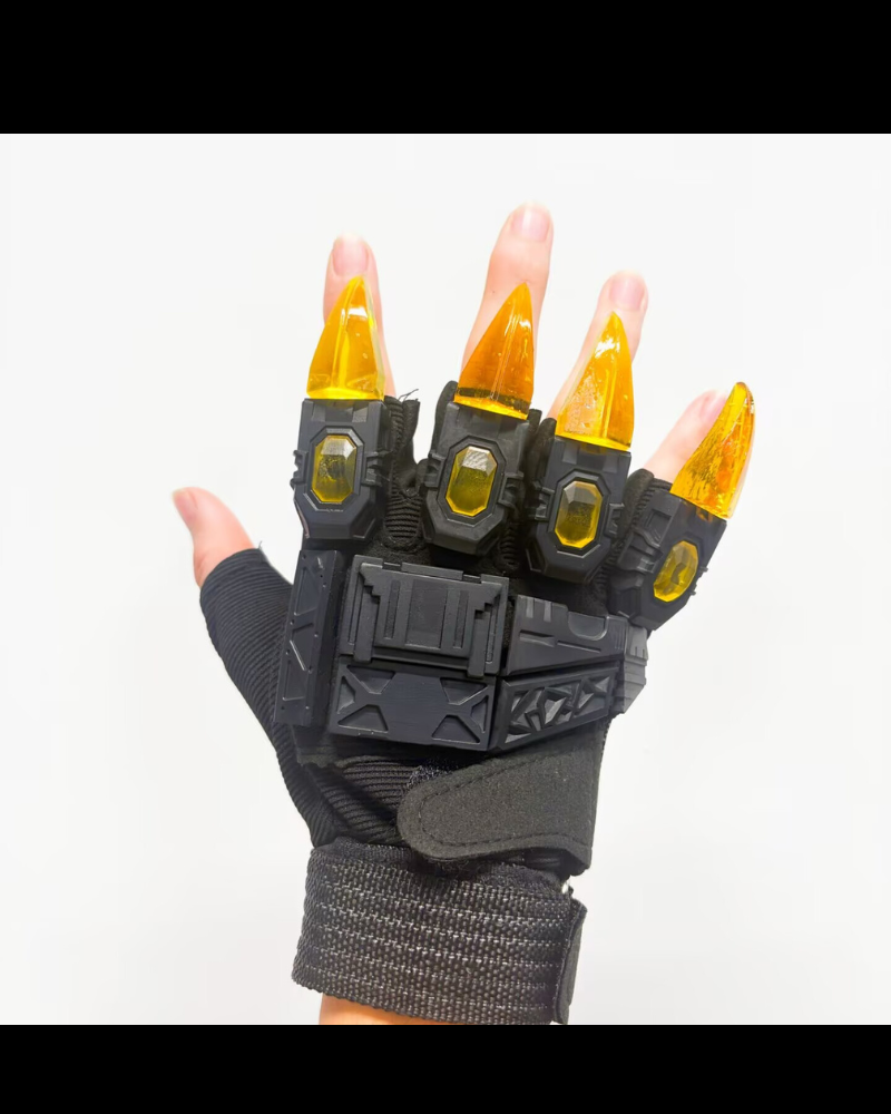 Cyberpunk Mecha-Tech Armor Finger Gloves