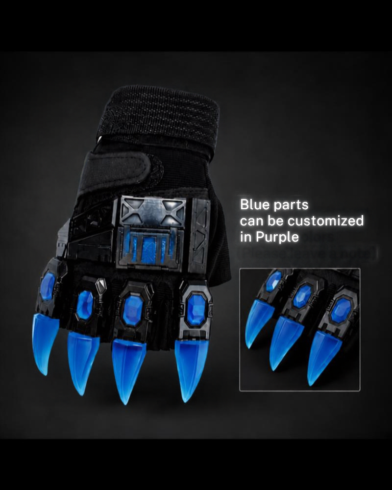 Cyberpunk Mecha-Tech Fluorescent Tactical Armor Finger Gloves