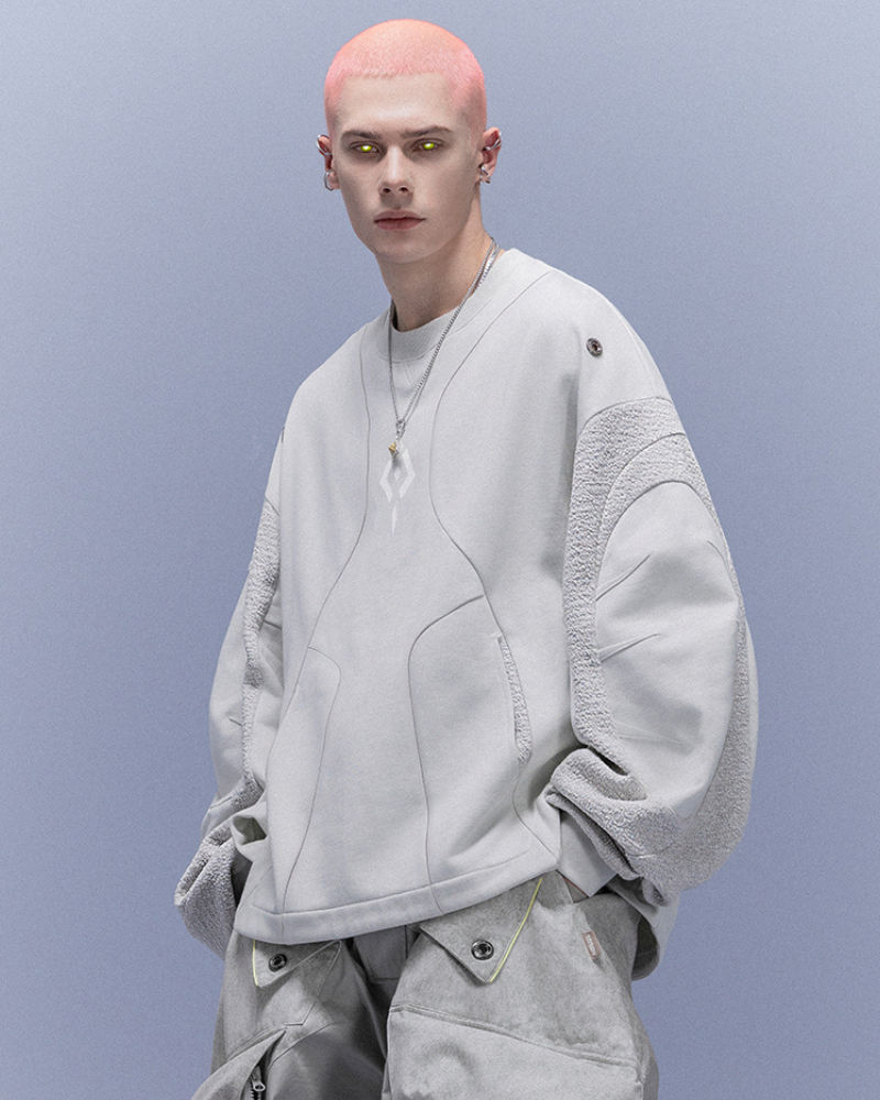 XIPHEVIL Cyberpunk Outfits High-Street Crewneck Sweatshirt