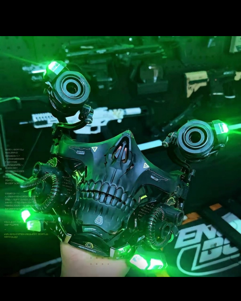 Cyberpunk Skull Half Face Mask