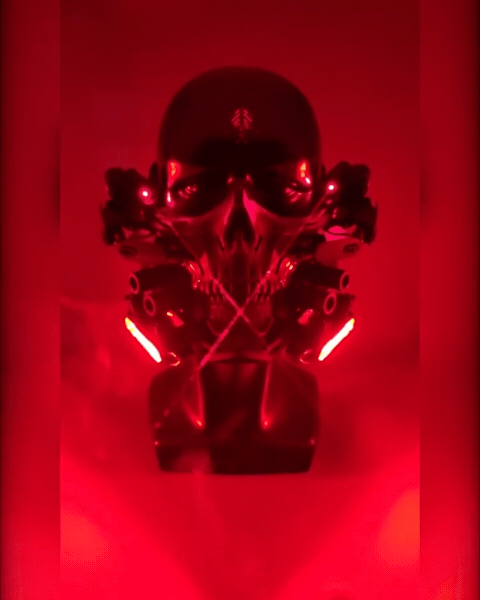 Cyberpunk Tactical Sci-Fi Cosplay Luminous Skull Mask