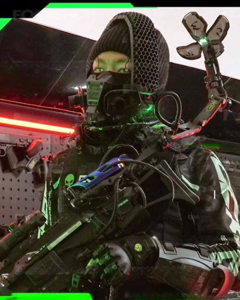 Cyberpunk Tech Half Face Mask