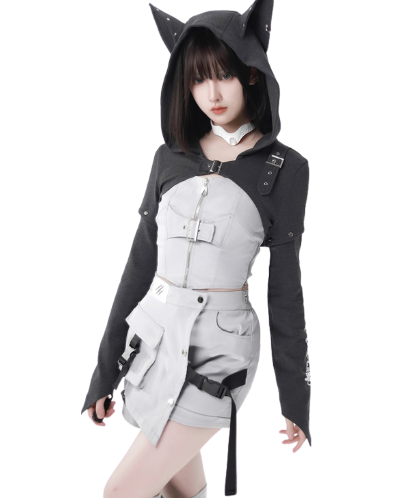 Sirius Future Warrior Cargo Skirt Jacket Shorts Set (Sold Separately)