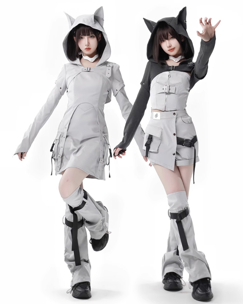 Sirius Future Warrior Cargo Skirt Jacket Shorts Set (Sold Separately)