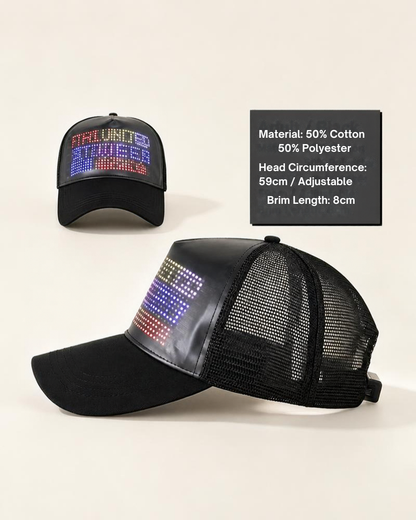 Dance Miracle Cyberpunk LED Display Cap ( Customizable Text And Image Available)