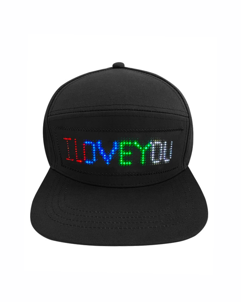 Dance Miracle Cyberpunk LED Display Cap ( Customizable Text And Image Available)