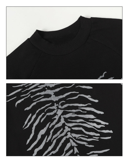 Dark Subculture Slim-Fit Crewneck Knit Sweatshirt