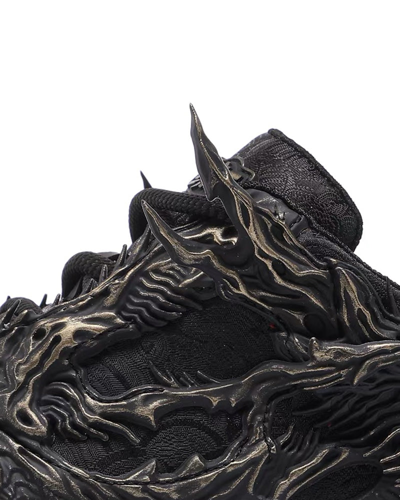 Techwear Armor-Textured Low-Top Sneakers
