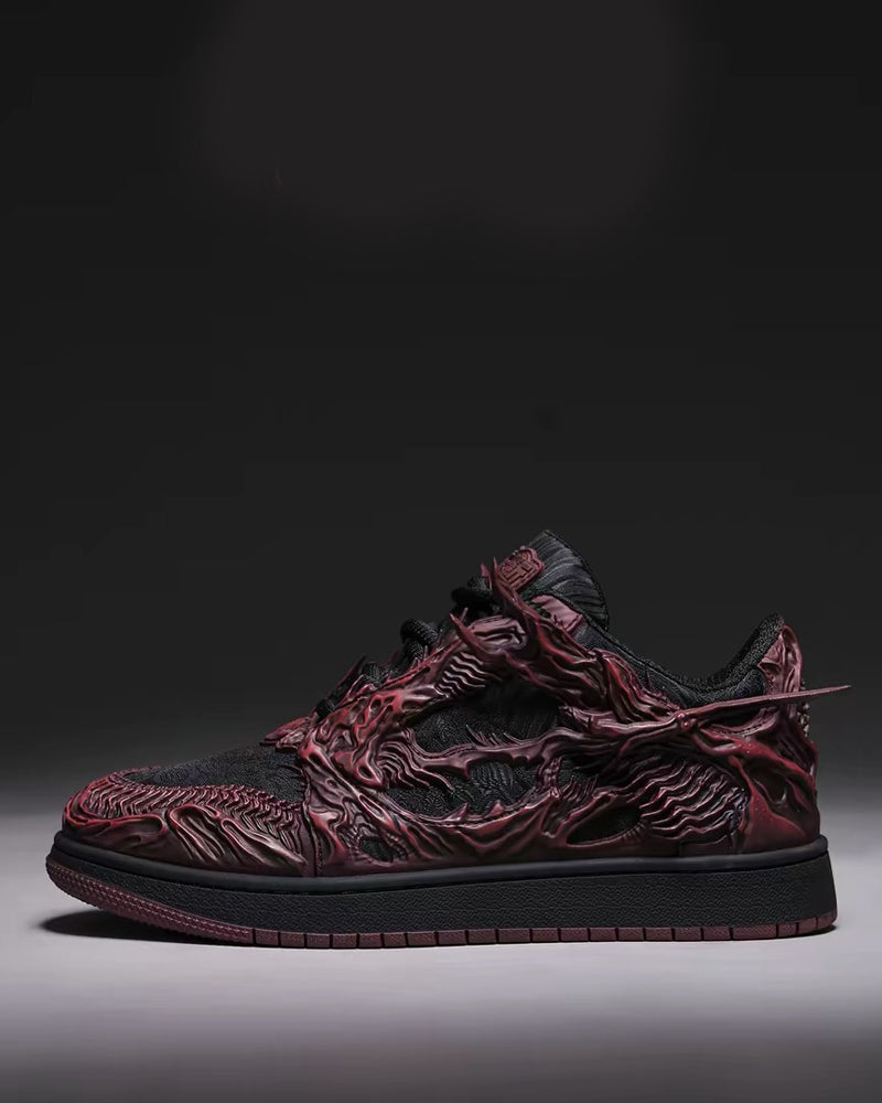 Techwear Armor-Textured Low-Top Sneakers