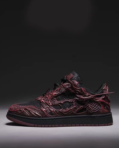 Techwear Armor-Textured Low-Top Sneakers