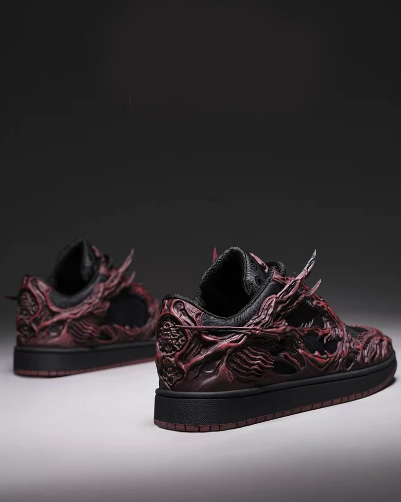 Techwear Armor-Textured Low-Top Sneakers