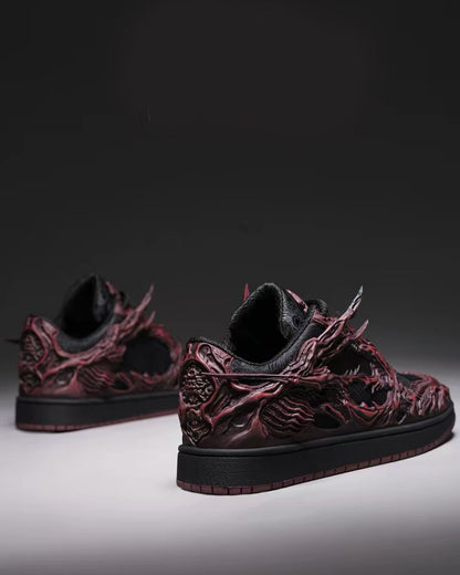 Techwear Armor-Textured Low-Top Sneakers