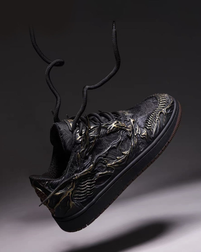 Techwear Armor-Textured Low-Top Sneakers