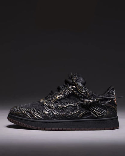 Techwear Armor-Textured Low-Top Sneakers